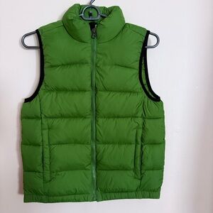 Gap Kids Boys Puffer VestGreen with Black Trim Mock Neck Kids M (8-9) Like New
